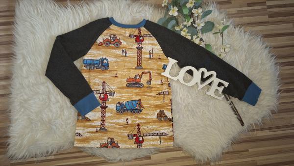 Raglanshirt Gr. 122/128 "Baustelle"