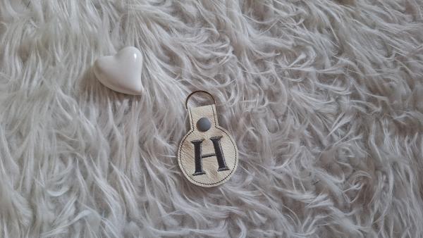 Lederschlüsselanhänger Buchstabe "H"