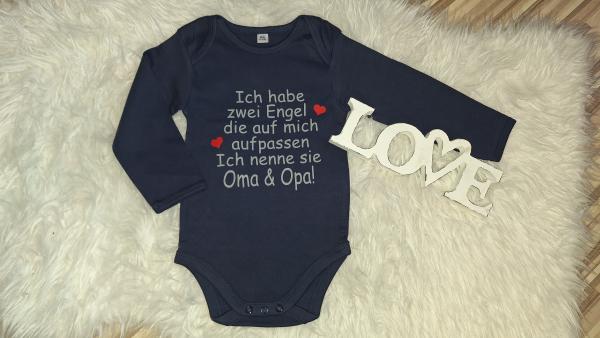 Langarmbody Gr. 86/92 "Ich habe zwei Engel...."