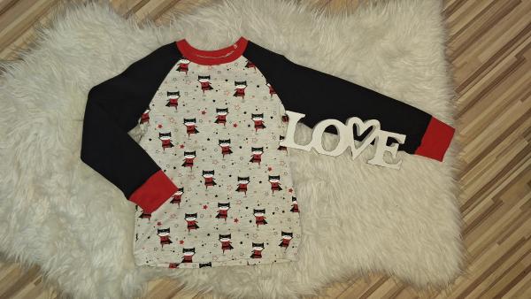 Raglanshirt Gr. 110/116 "Supercat"