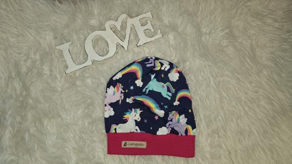 Beanie Kopfumfang 53-55cm "Regenbogeneinhorn"