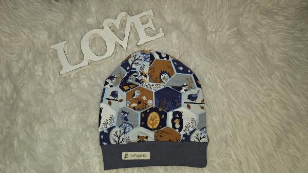 Beanie Kopfumfang ab 56cm "Waldleben"