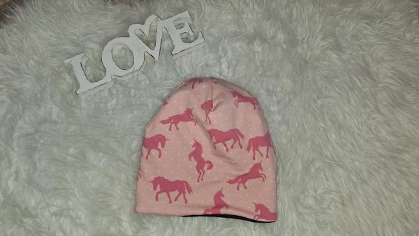 Beanie Kopfumfang 49-52cm "Einhörner"