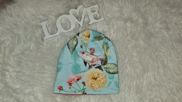 Beanie Kopfumfang 46-48cm "Rosen"
