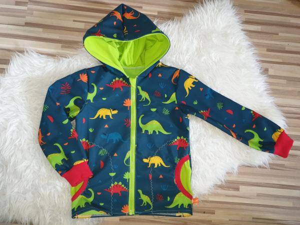 Softshelljacke ungefüttert Gr. 110/116 "Dinosaurier"