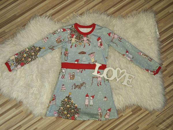 Langarmkleid Gr. 110/116  "Adventstage"