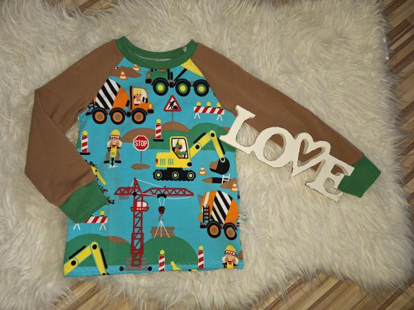 Raglanshirt Gr. 104 "Baustelle"