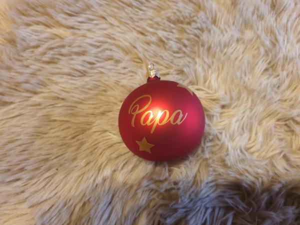 Weihnachtskugel Papa - rot