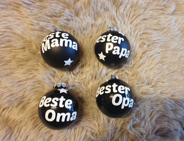 Weihnachtskugel Beste Mama / Bester Papa / Beste Oma / Bester Opa - schwarz
