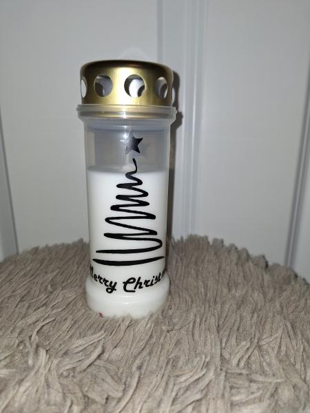 Grablicht Merry Christmas schwarz